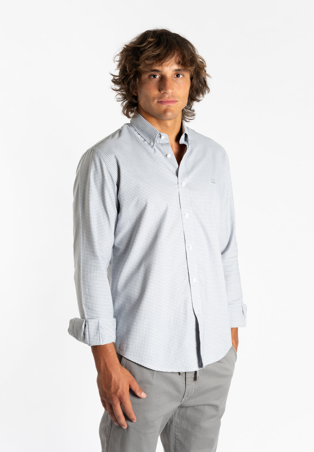 Camisa Cuadros Taxi Gris Ceniza Makarthy