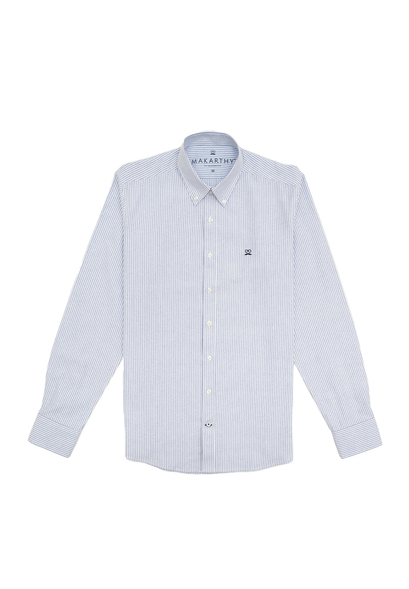 Camisa Oxford Rayas Celeste