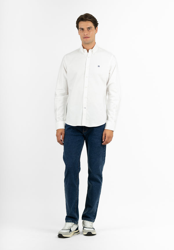 Camisa Manga Larga Oxford Blanca