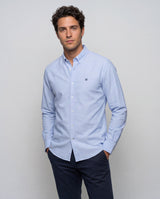 Camisa Oxford Cuello Botón Celeste