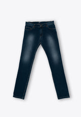 Pantalon Fit Denim Marino