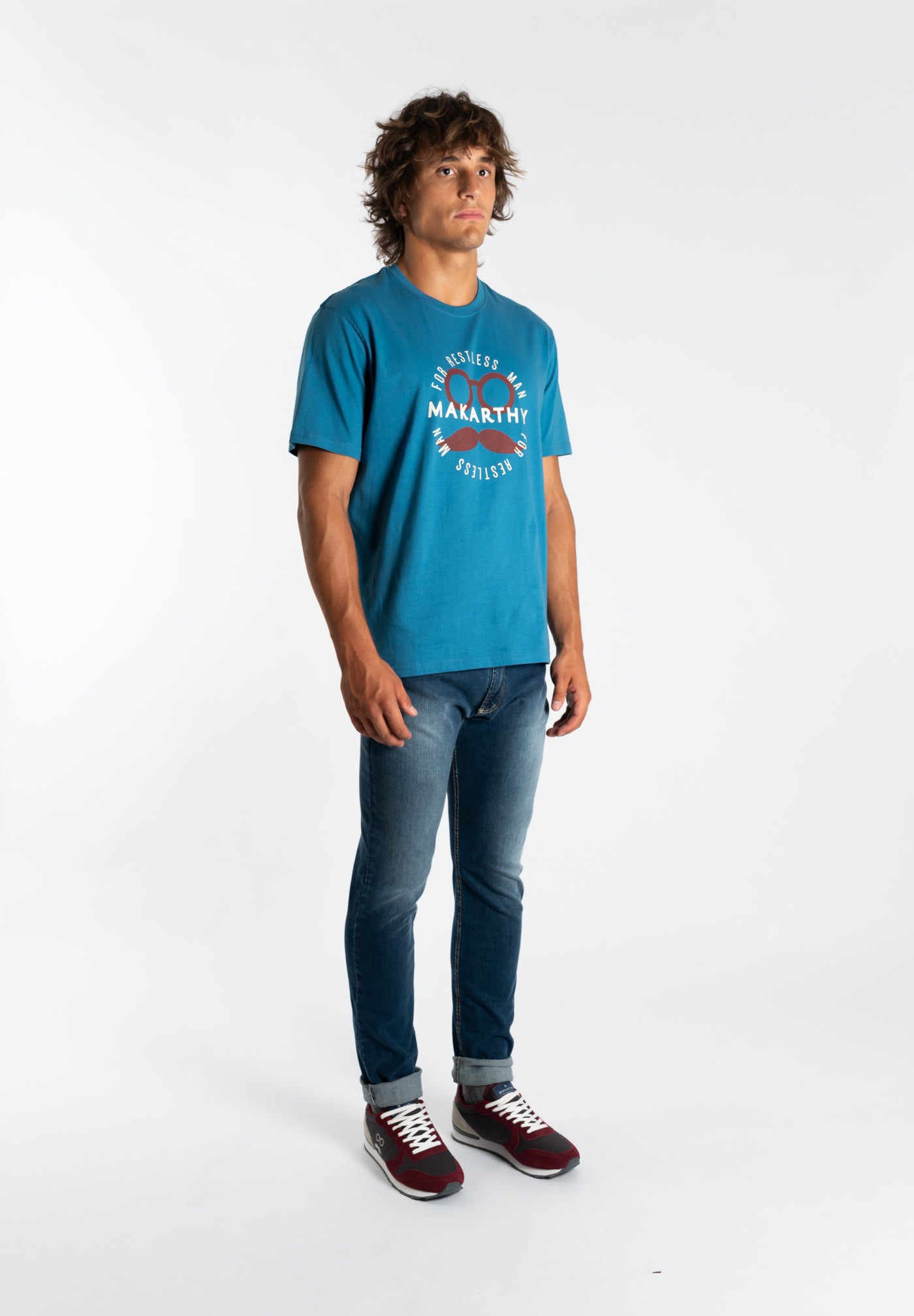 Pantalon Fit Denim Marino