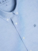 Camisa Cuello Botón Oxford Azul