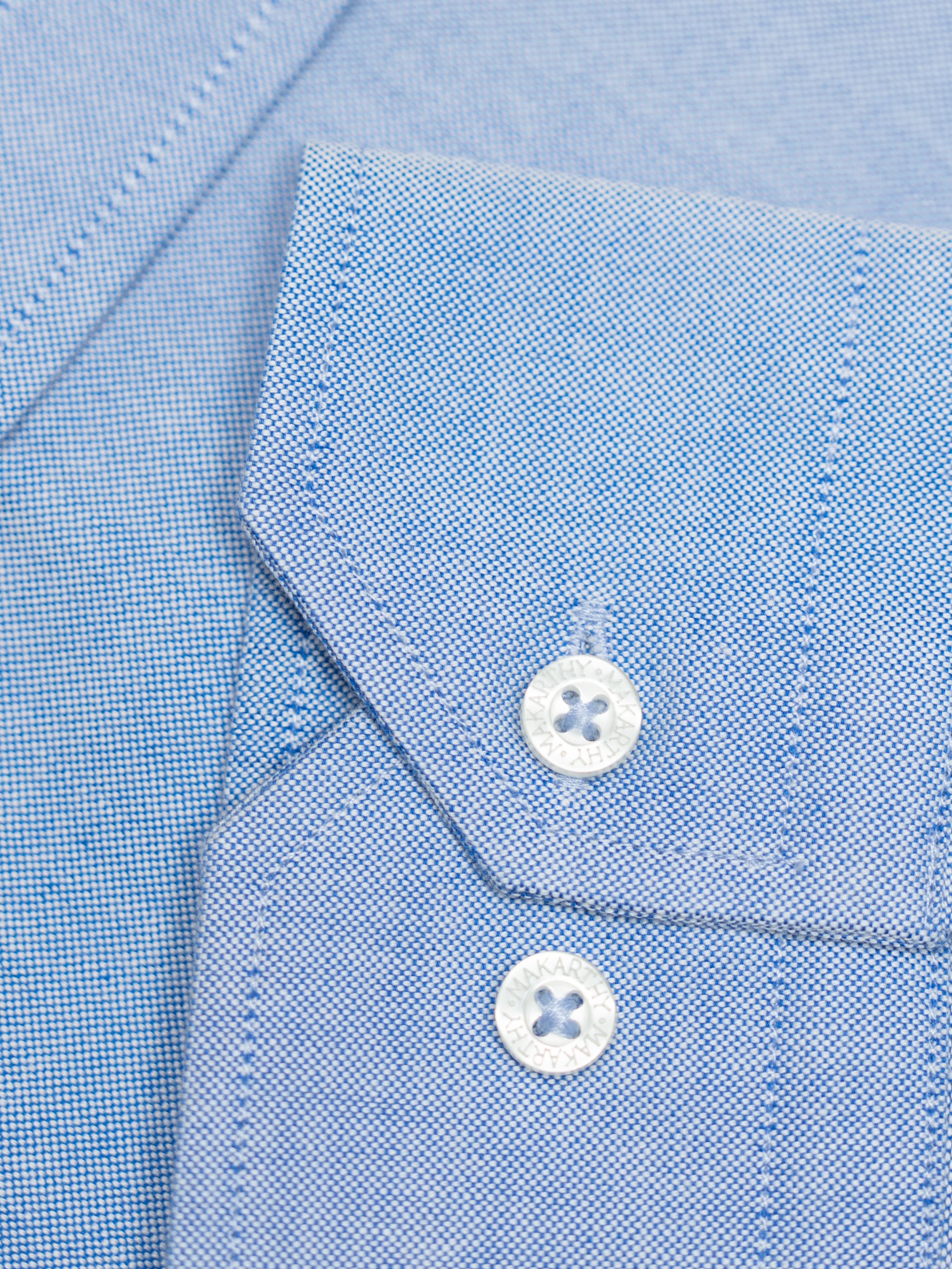 Camisa Cuello Botón Oxford Azul