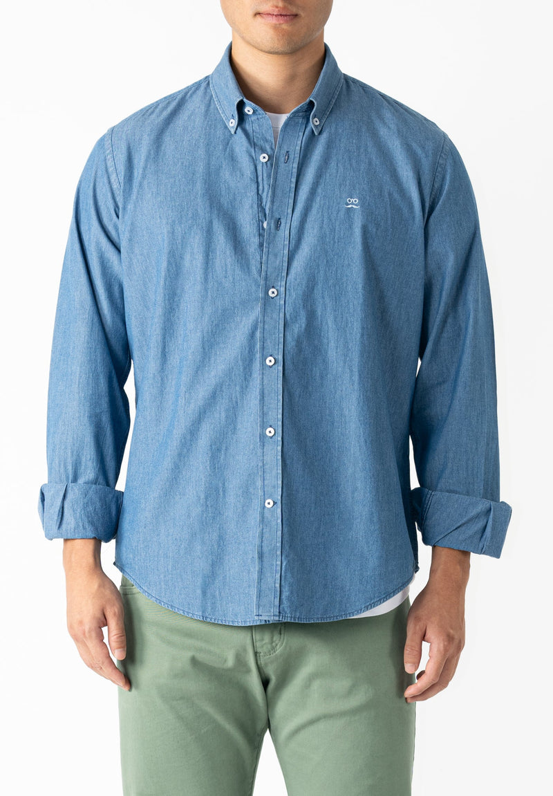 Camisa Denim Lavada Marino