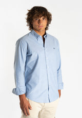 Camisa Cuello Botón Oxford Azul