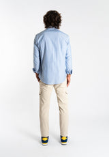 Camisa Cuello Botón Oxford Azul