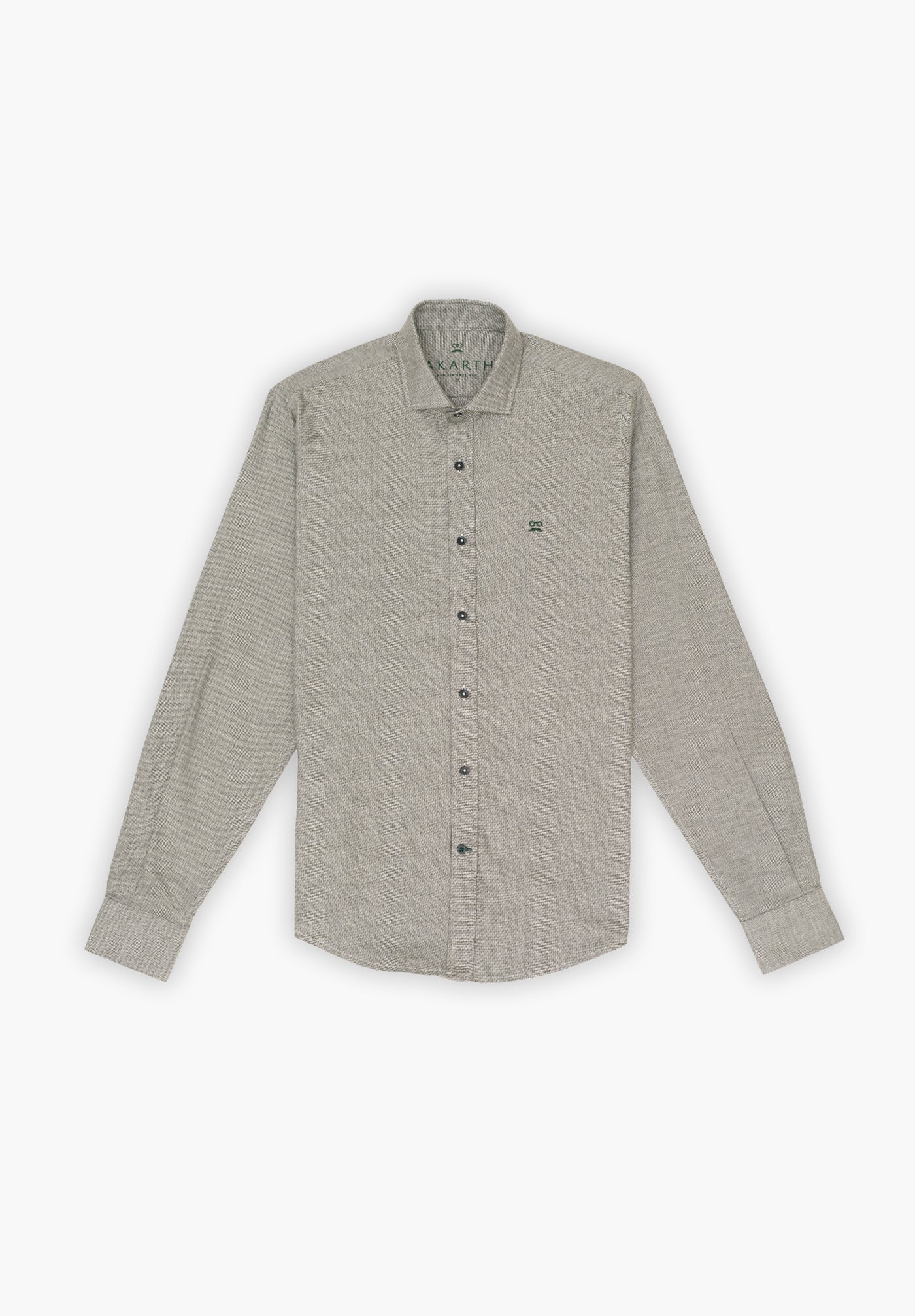 Dark Green Melange Plaid Shirt