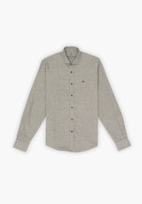 Dark Green Melange Plaid Shirt