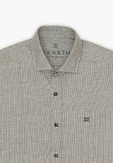 Dark Green Melange Plaid Shirt