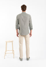 Dark Green Melange Plaid Shirt