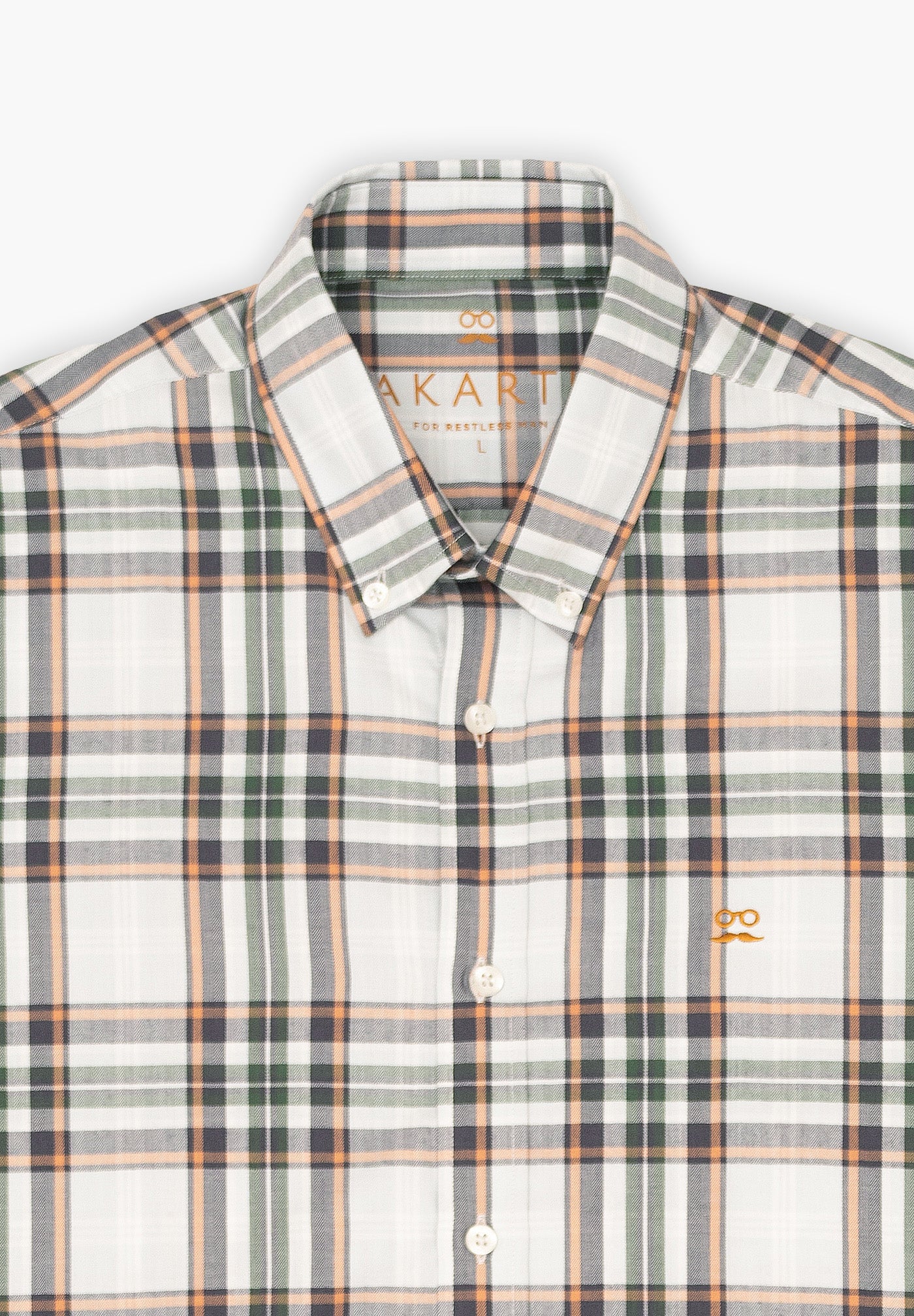 Village Plaid Shirt Gray and Caramel