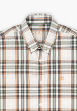Village Plaid Shirt Gray and Caramel