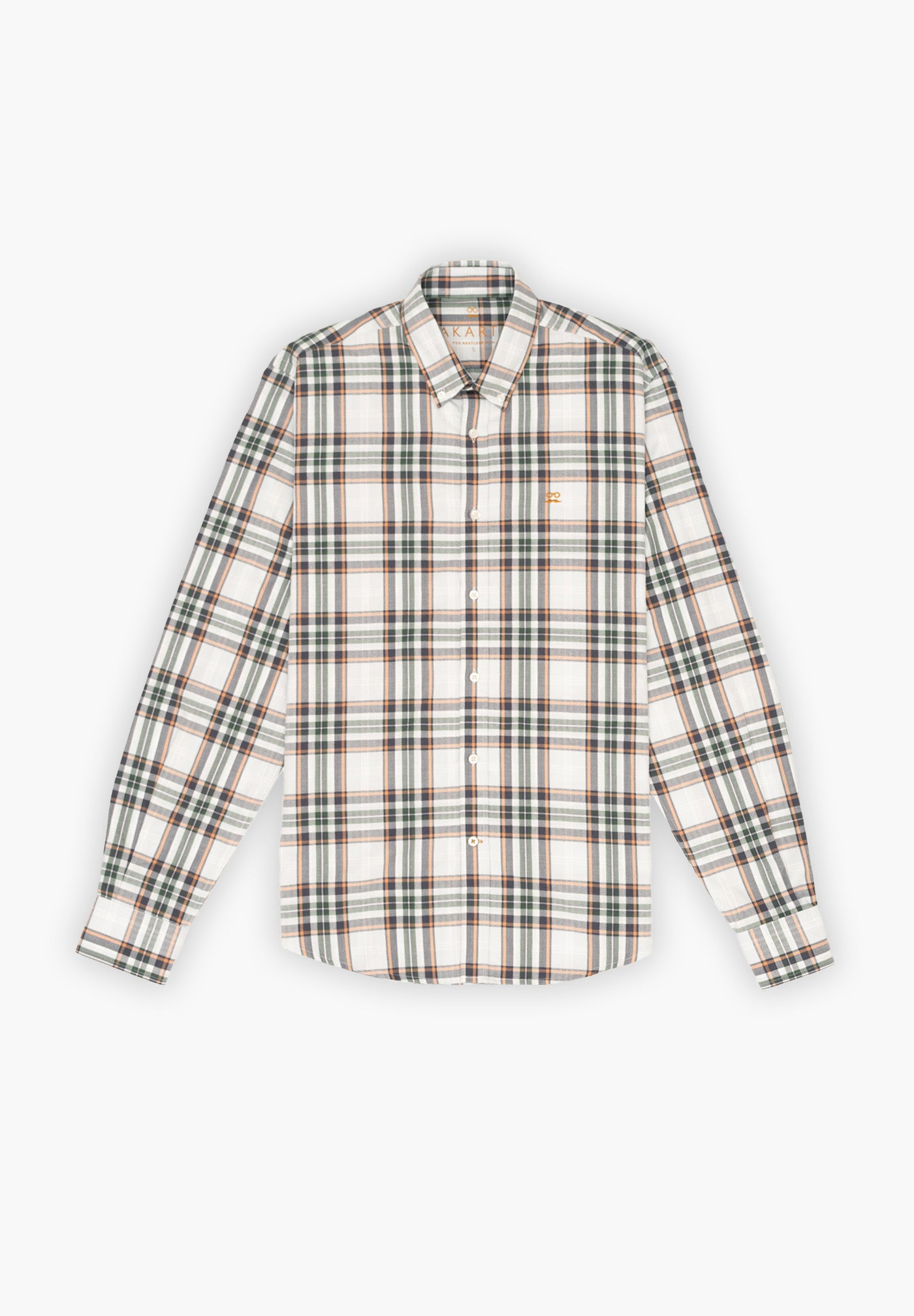 Village Plaid Shirt Gray and Caramel