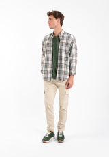 Village Plaid Shirt Gray and Caramel