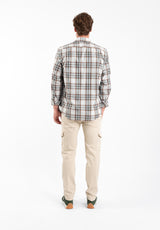 Village Plaid Shirt Gray and Caramel