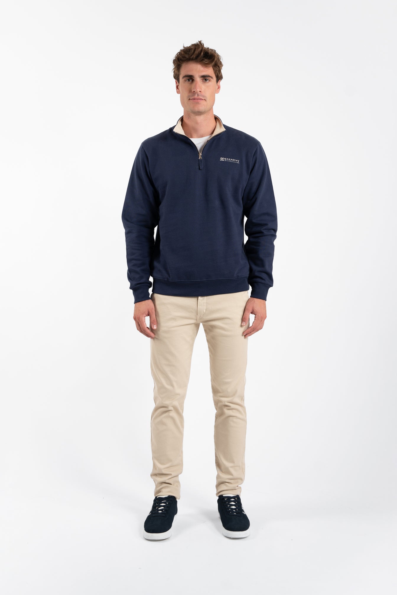 Navy High Neck Sweatshirt