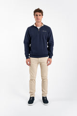 Navy High Neck Sweatshirt