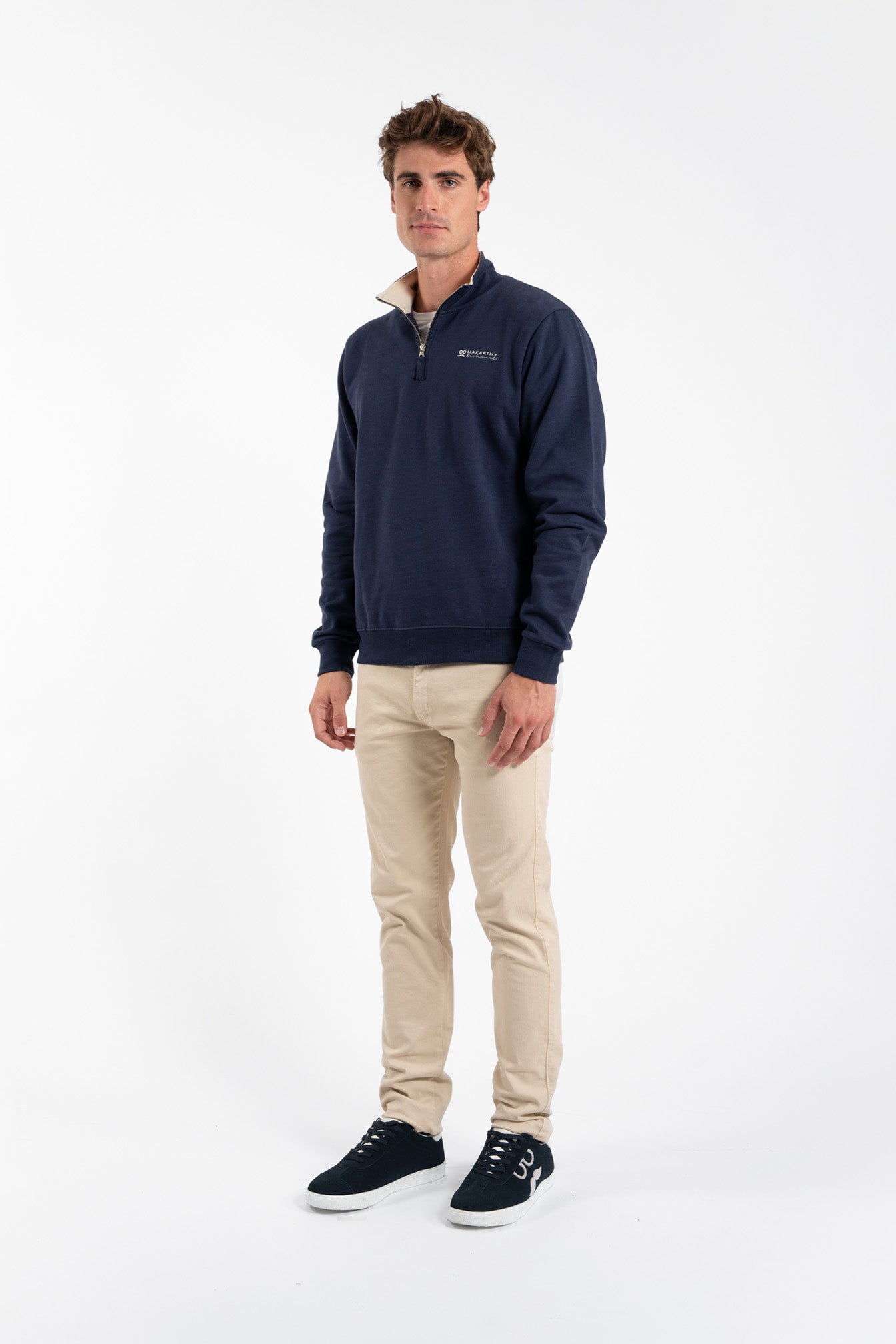Navy High Neck Sweatshirt