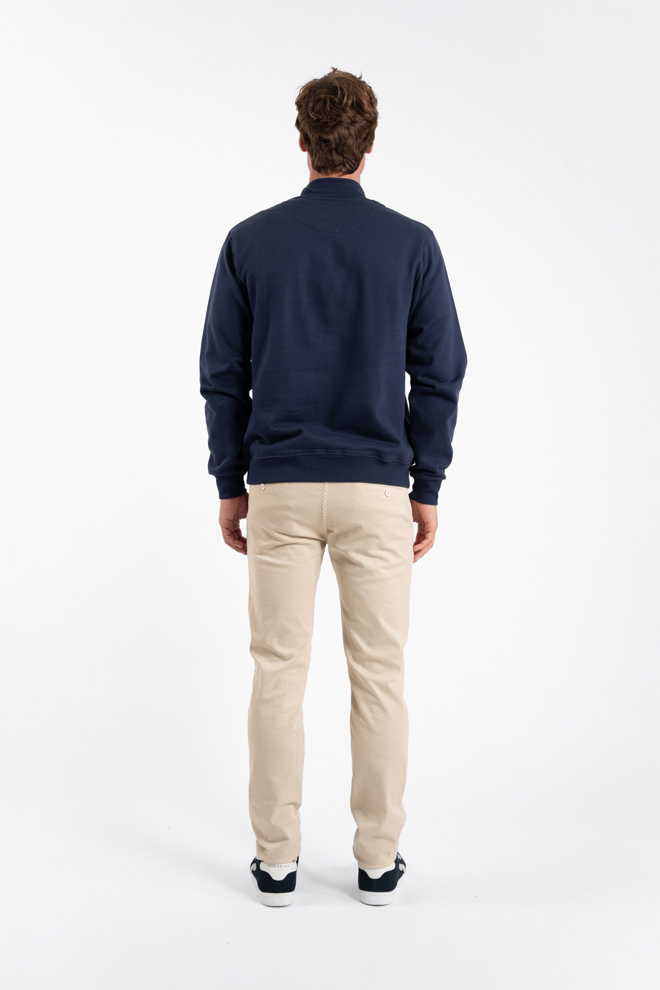 Navy High Neck Sweatshirt