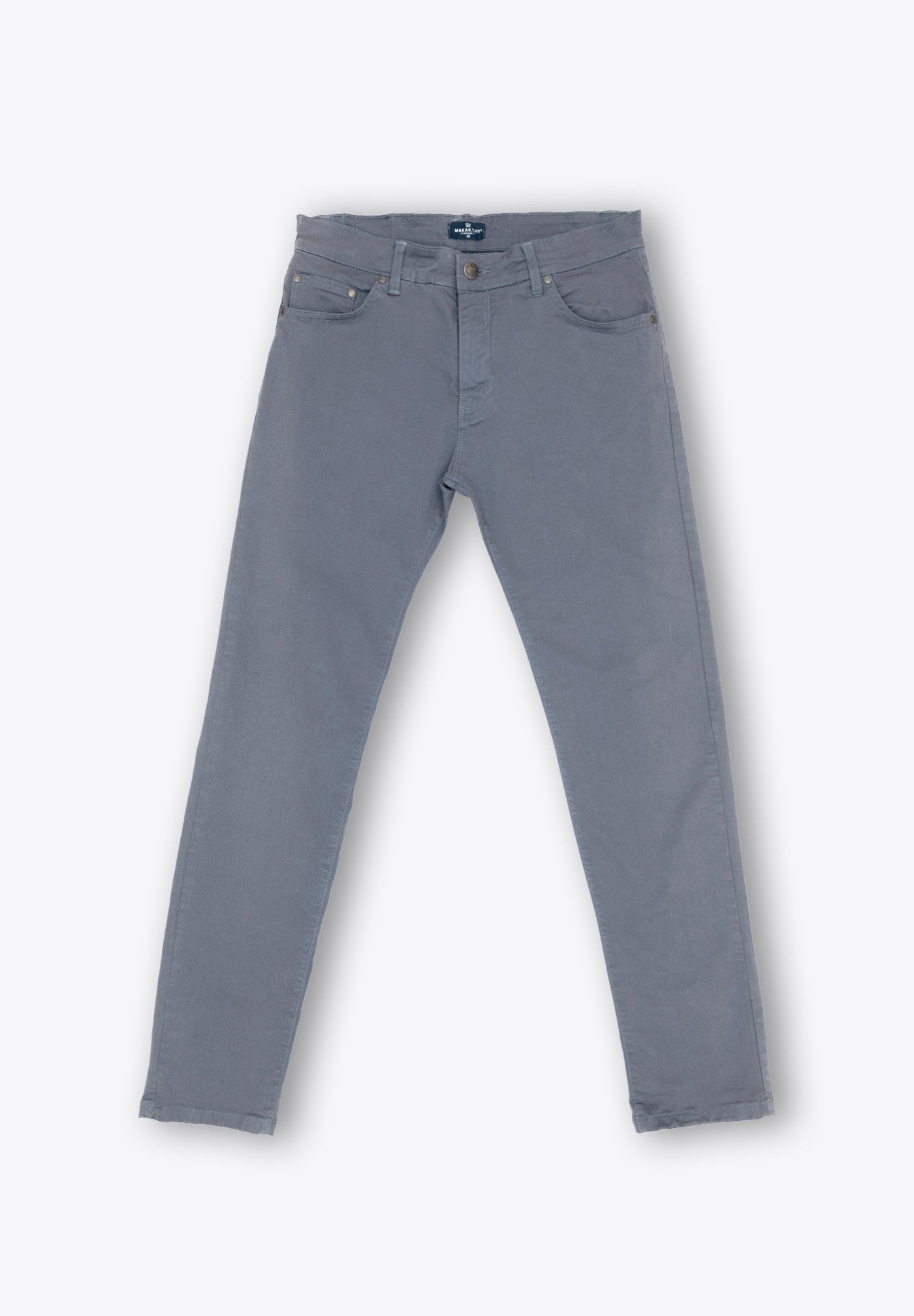 Grayish Blue Five-Pocket Trousers
