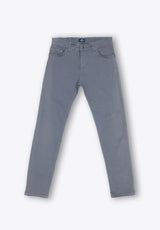 Grayish Blue Five-Pocket Trousers