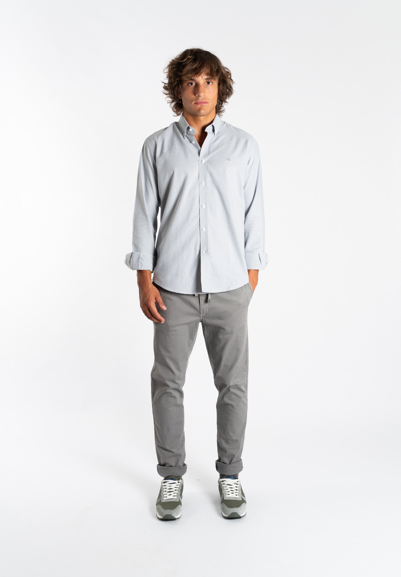 Ash Gray Drawstring Chino Pants