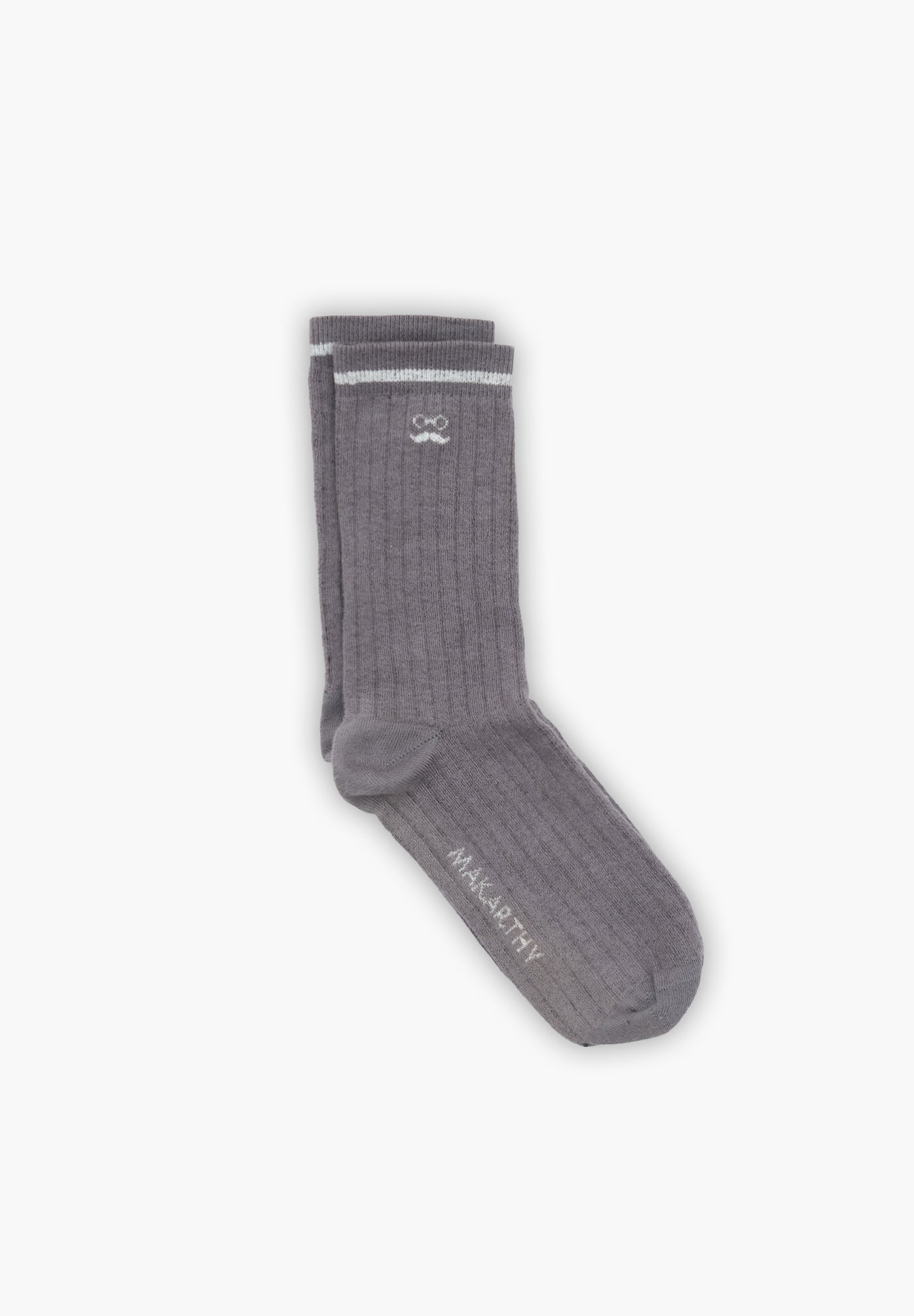 Ash Grey Ribbed Sock