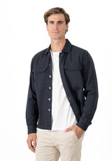 Riveted Twill Overshirt Navy