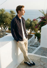 Riveted Twill Overshirt Navy