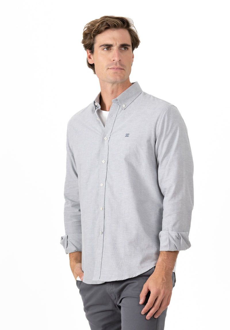 Camisa Oxford Gris Oscuro