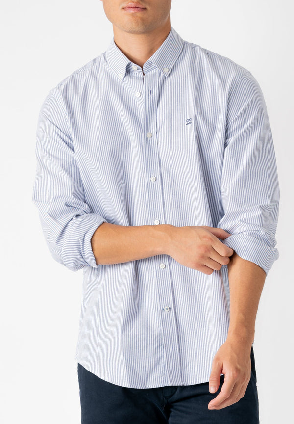 Camisa Oxford Rayas Azul Naval