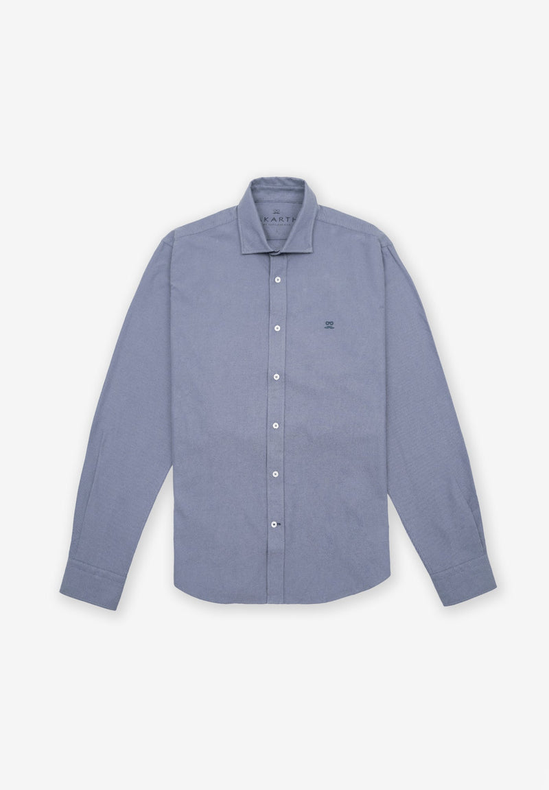 Camisa Oxford Brushed Azul Petróleo