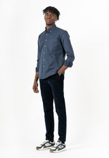 Camisa Sarga Garment Índigo