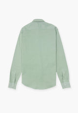 Olive Twill Button-Down Shirt