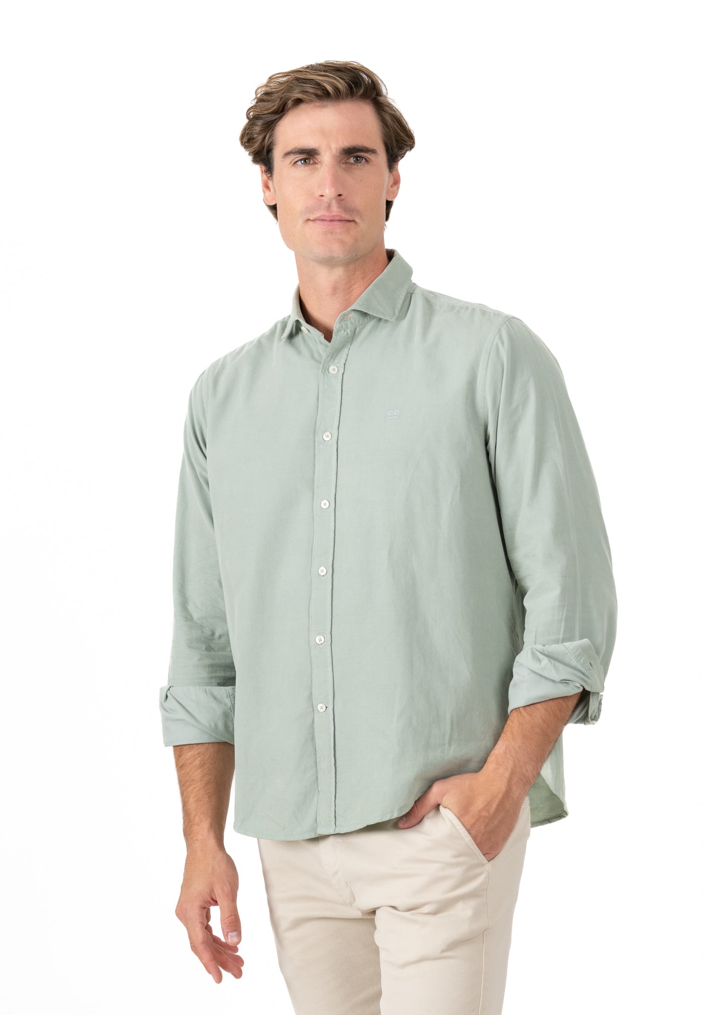 Olive Corduroy Garment Shirt