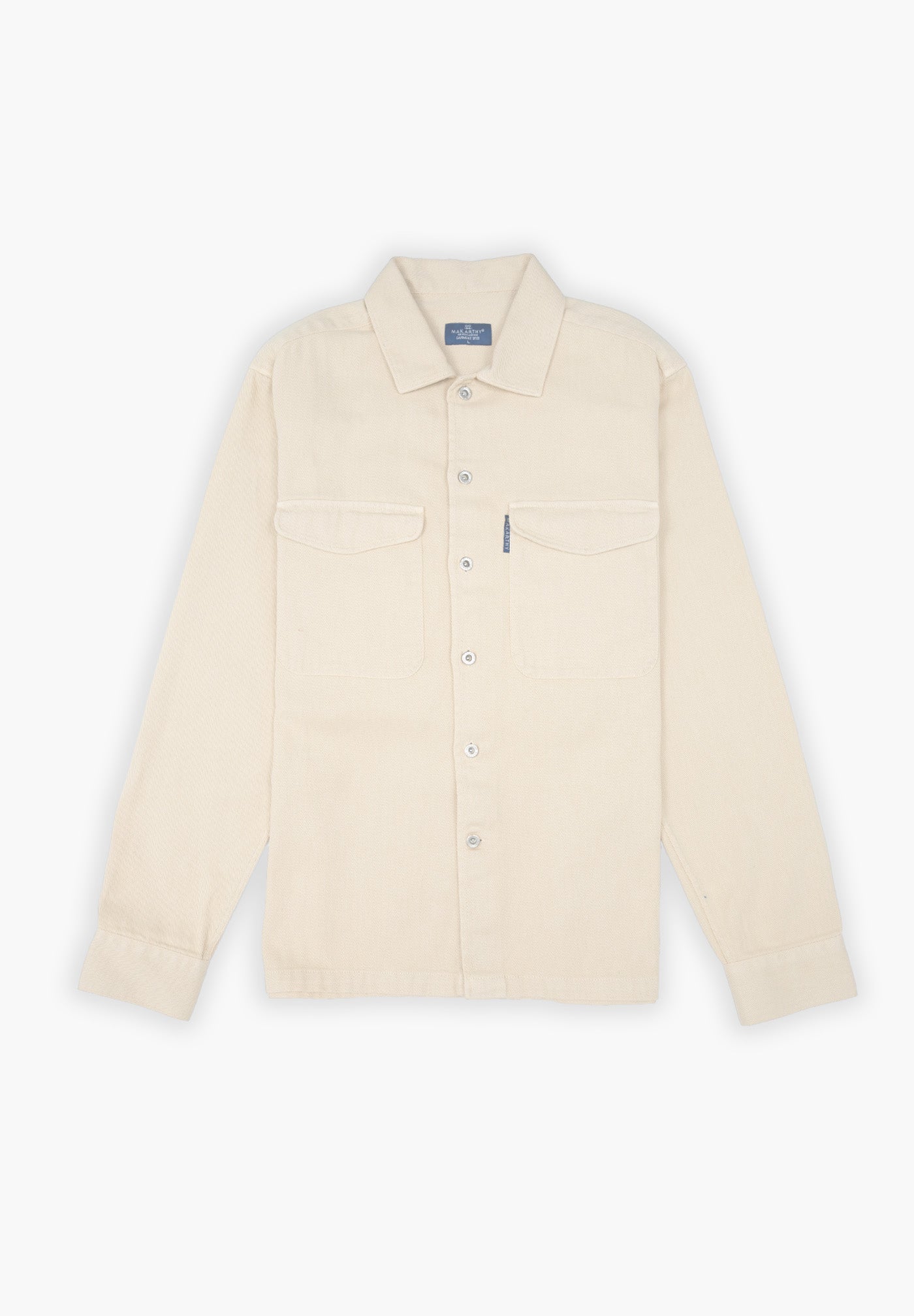 Beige Rivet Twill Overshirt