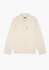 Beige Rivet Twill Overshirt