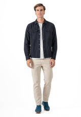 Riveted Twill Overshirt Navy