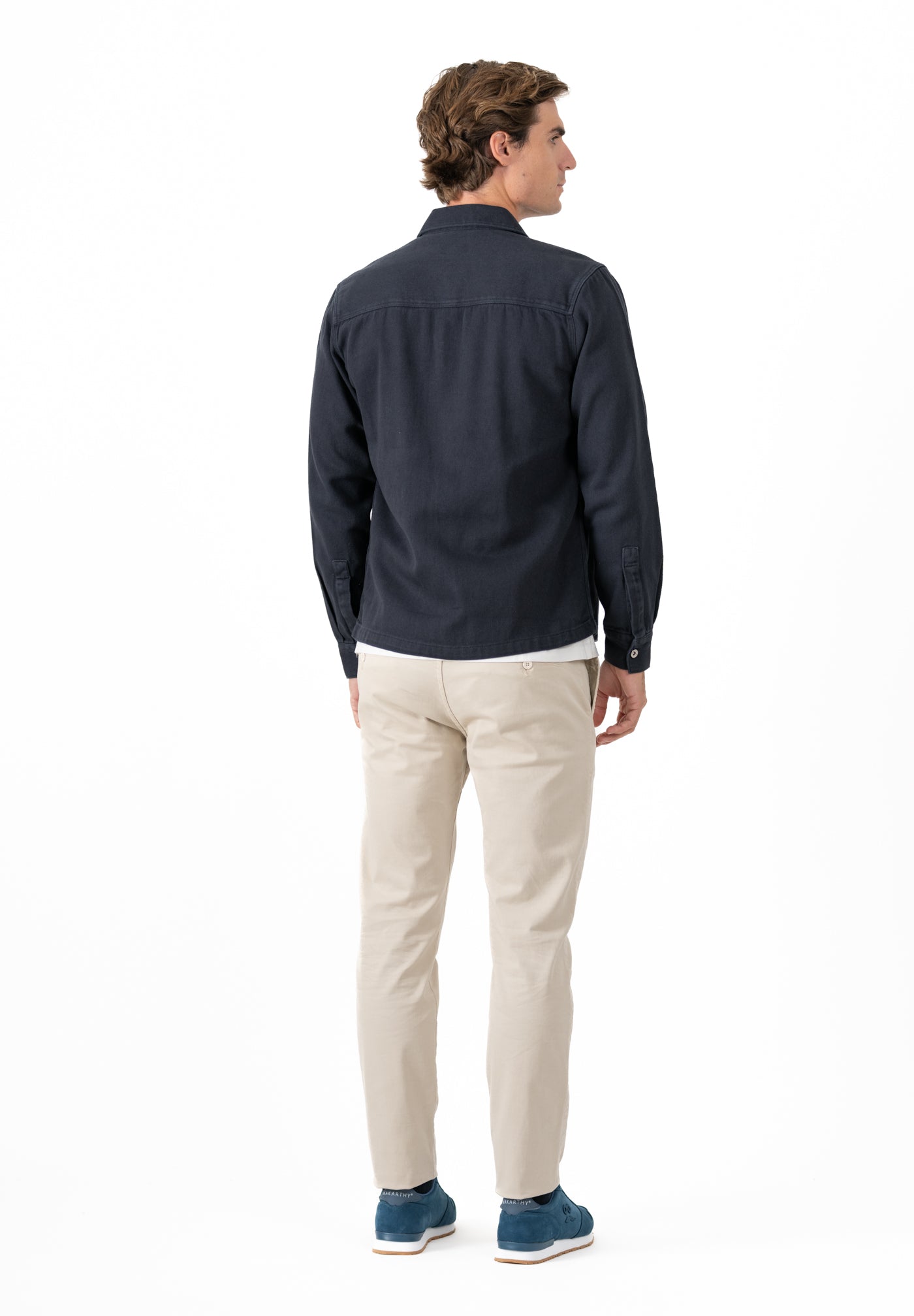 Riveted Twill Overshirt Navy