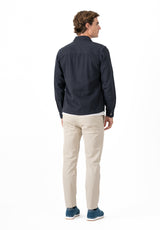 Riveted Twill Overshirt Navy