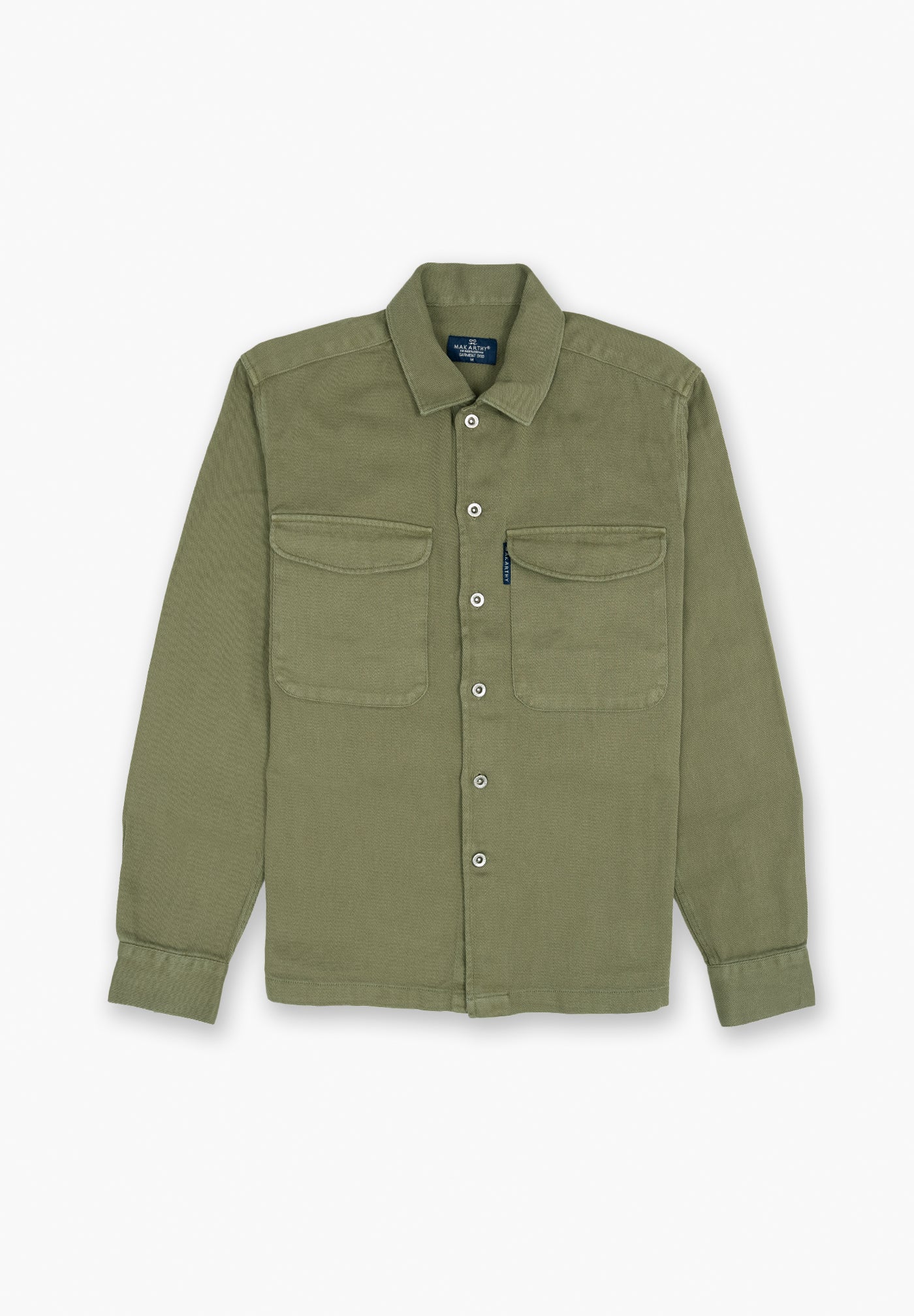 Olive Rivet Twill Overshirt