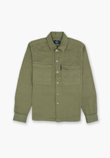 Olive Rivet Twill Overshirt