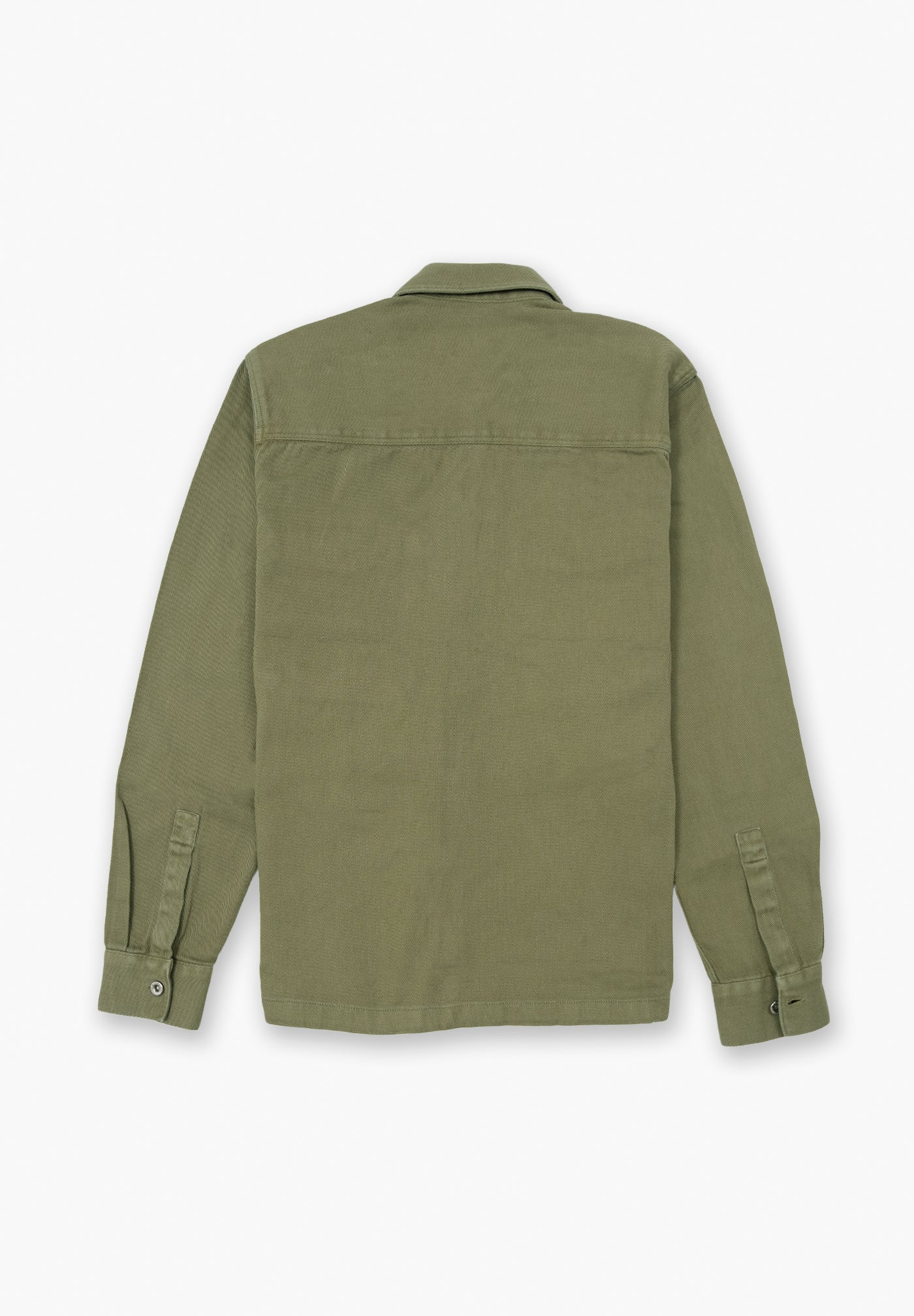 Olive Rivet Twill Overshirt