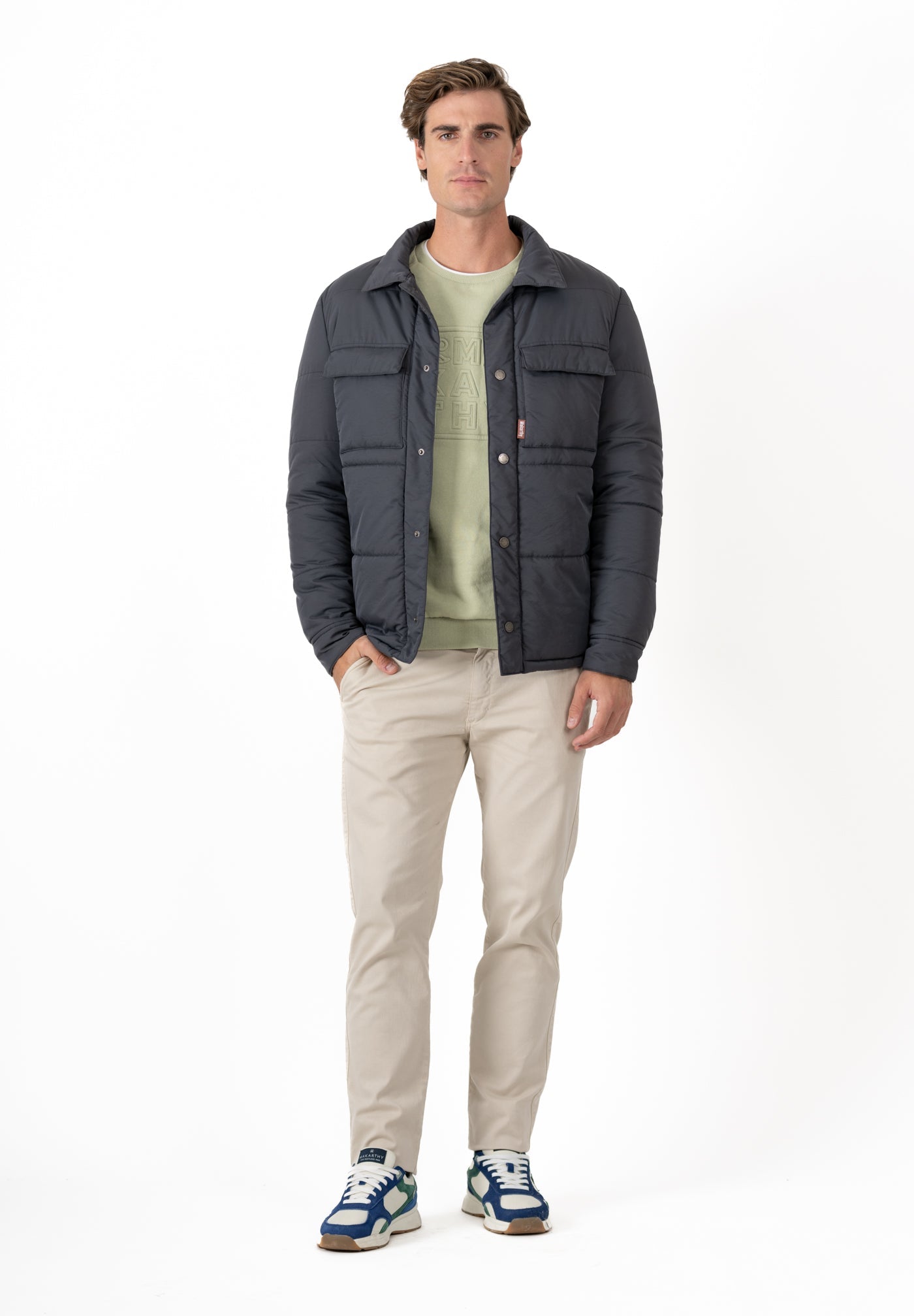 Dark Grey Quilted Overshirt