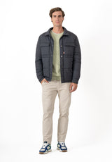 Dark Grey Quilted Overshirt