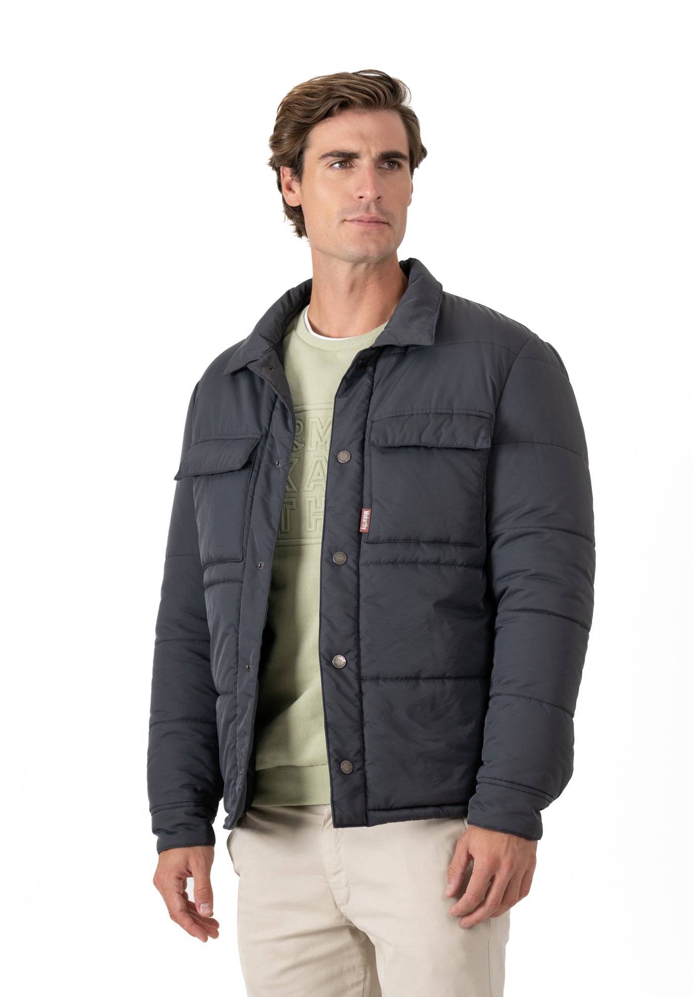 Dark Grey Quilted Overshirt