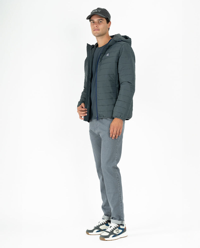 Chaqueta Ultralight Capucha Gris Oscuro