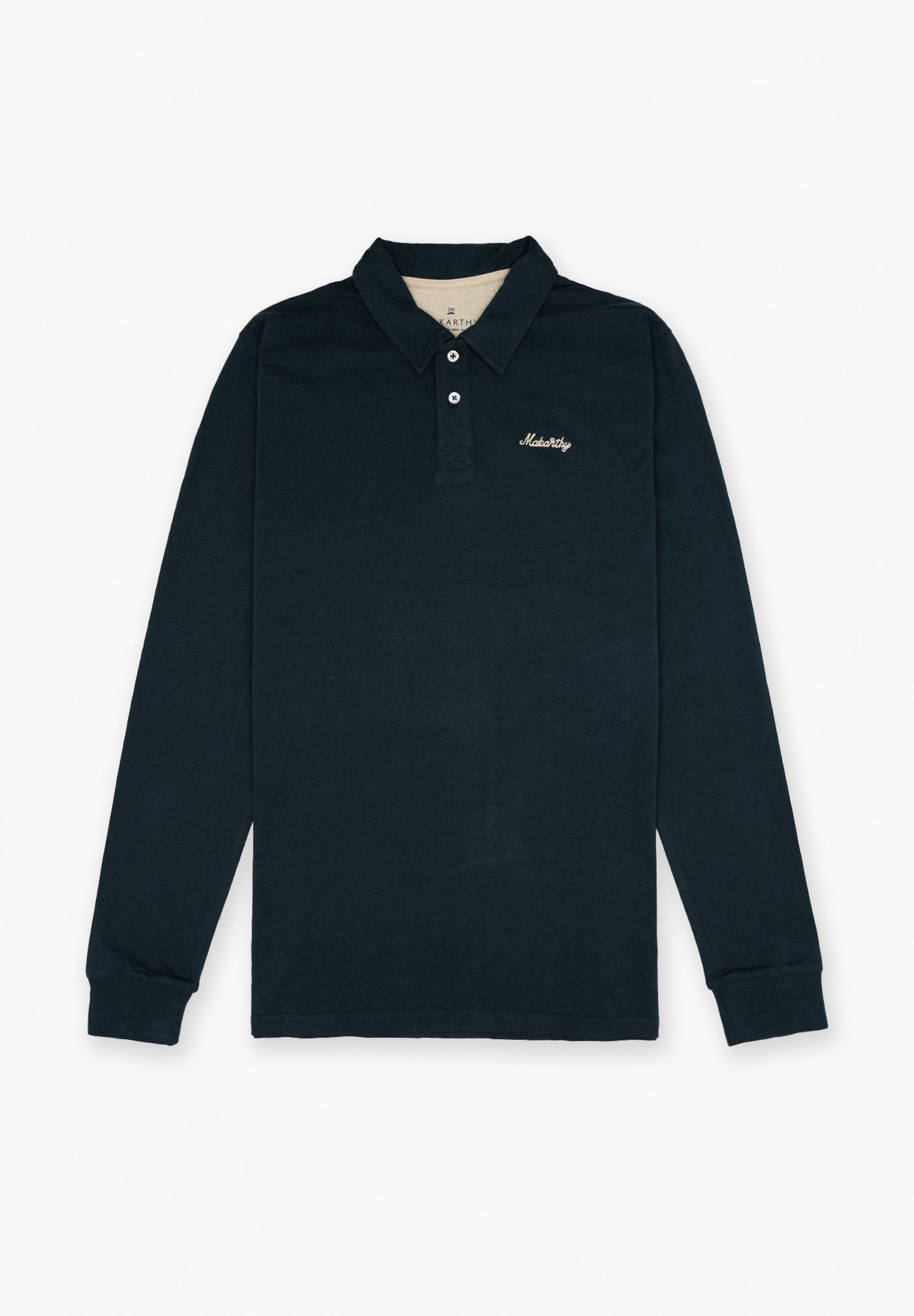 Makarthy Petroleum Blue Long-Sleeved Polo Shirt