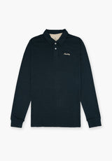 Makarthy Petroleum Blue Long-Sleeved Polo Shirt